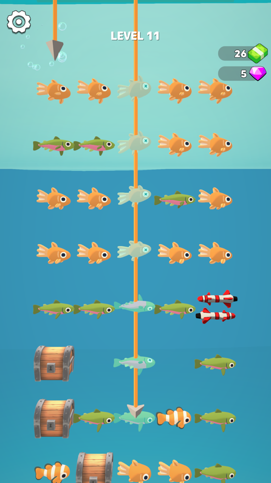 #5. Fish & Hooks Merge (iOS) 由: NoBrain Studio