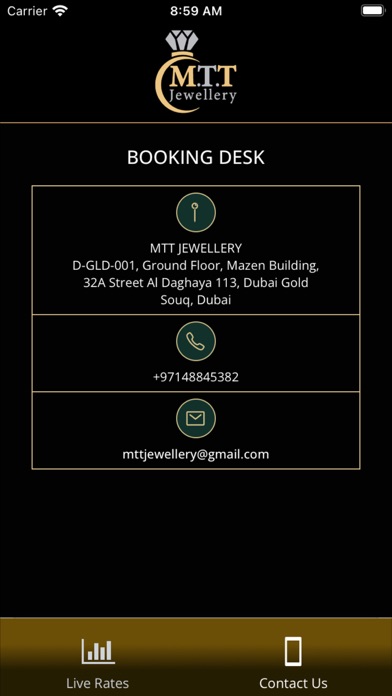 MTT Jewellery Screenshot