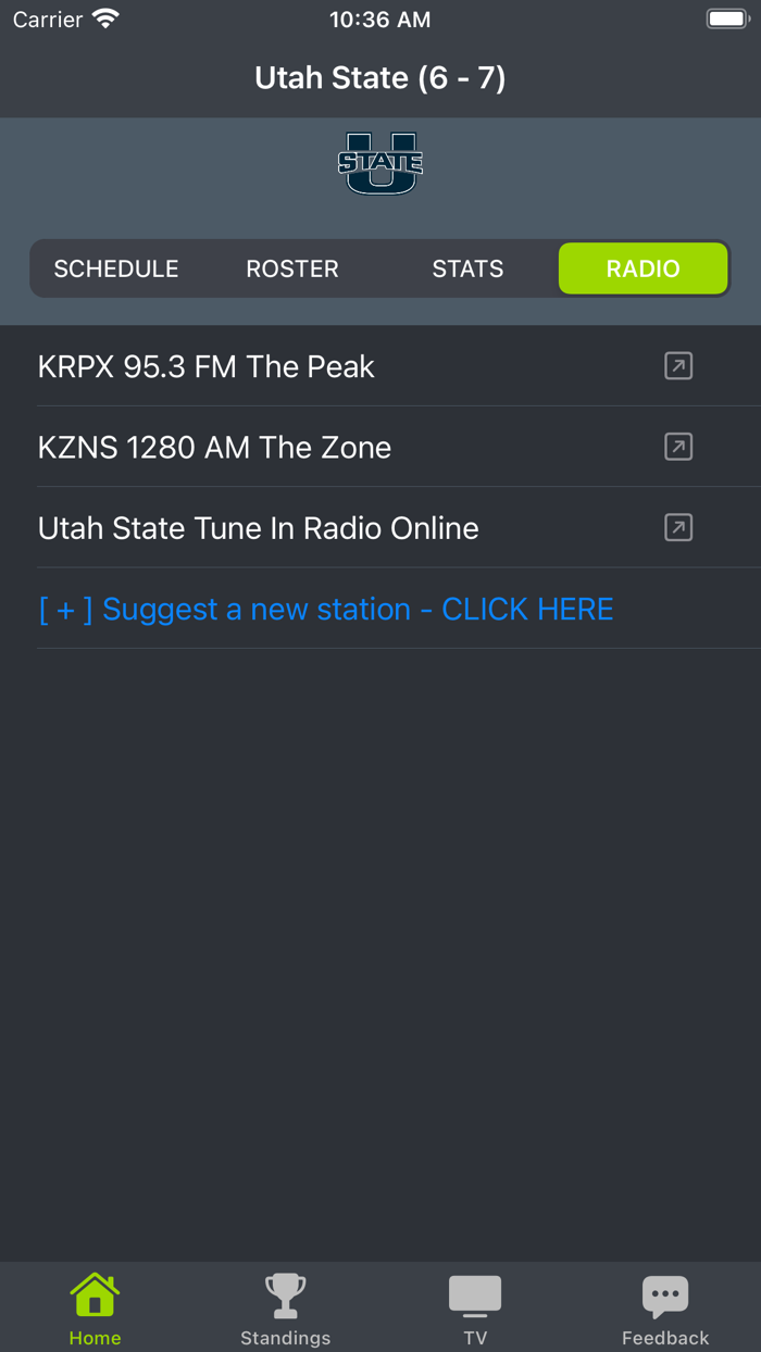 Utah State Football Schedules