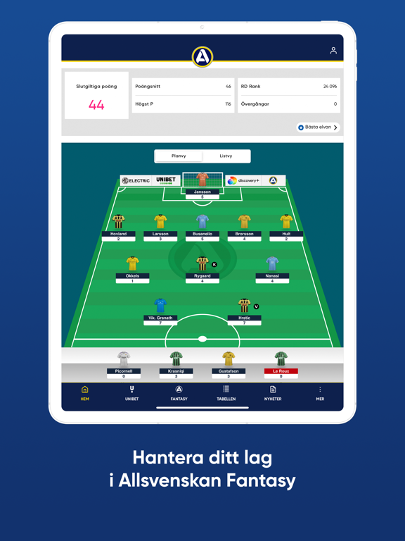 Allsvenskan Live iPad screenshot 3 - Sports app