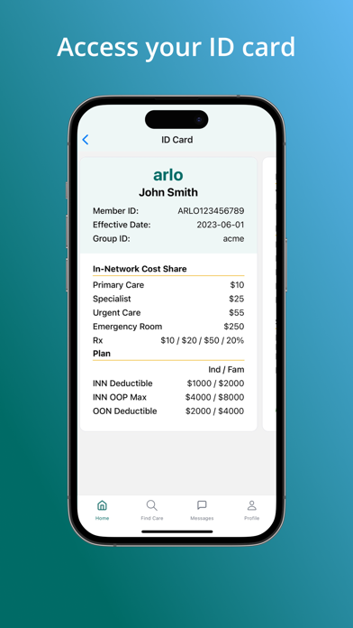 Arlo Health Plan Screenshot