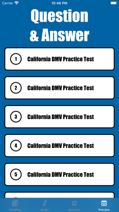 CA DMV Permit Test 2023 Screenshot