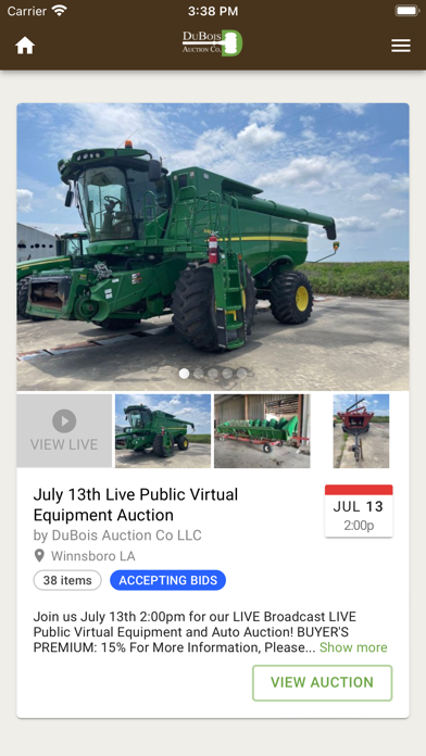 DuBois Auction Co Screenshot