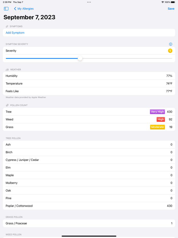 Pollen Buddy – Allergy Tracker