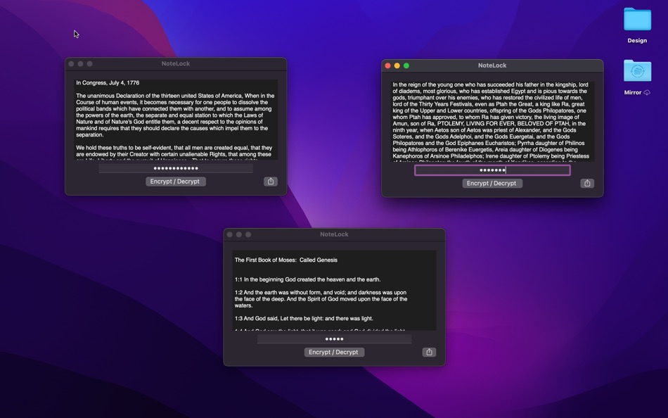 #1. NoteLock (macOS) Podle: DOSAYGO
