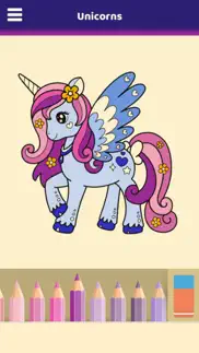 lovely unicorns coloring book iphone screenshot 3