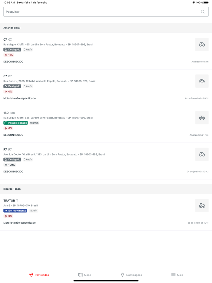 Localize Rastreadores