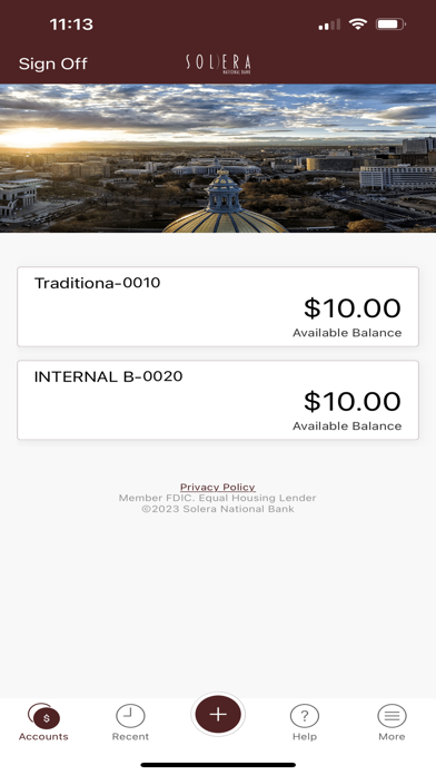 Solera National Bank Screenshot