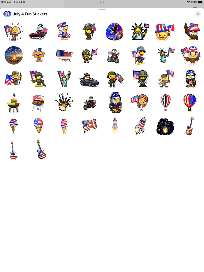 July 4 Fun Stickers