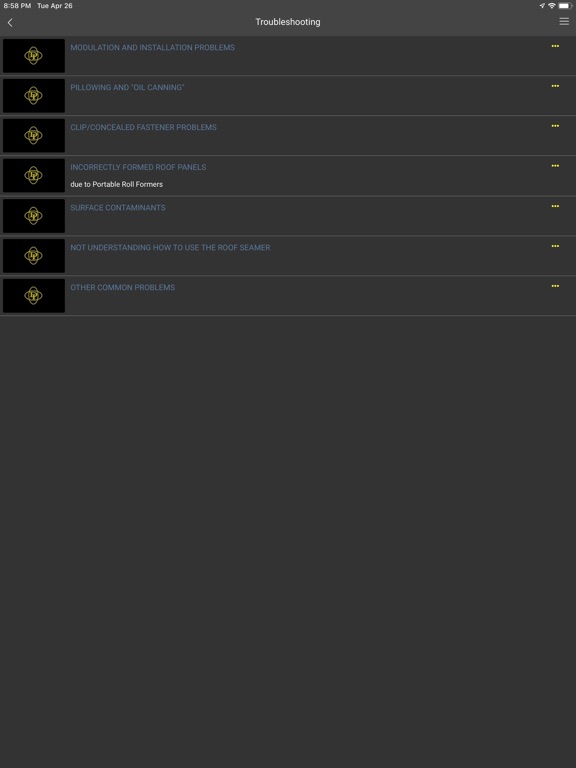 DI Roof Seamers iPad screenshot 4 - Productivity app