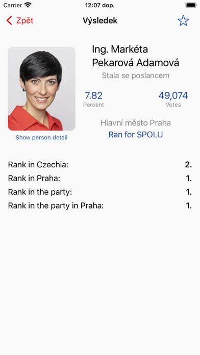 iVote: A Czech election app Screenshot