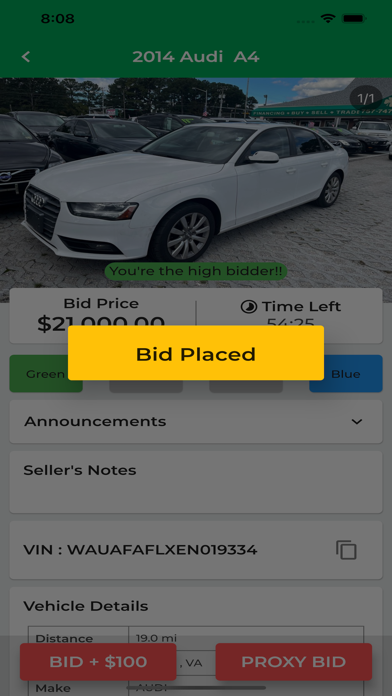 Green Light Auctions Screenshot