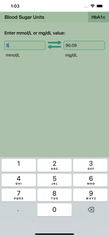 Blood Sugar Unit Converter screenshot 1
