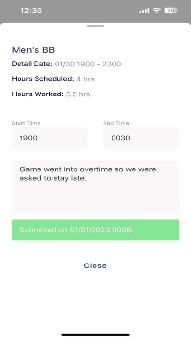 Off Duty Blue Officer App Screenshot