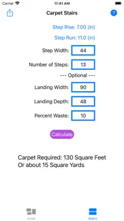carpet measurement calculator iphone screenshot 2