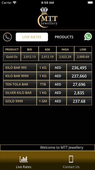 MTT Jewellery Screenshot