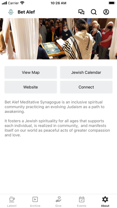 Bet Alef Meditative Synagogue Screenshot