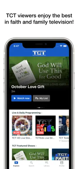 Game screenshot TCT - Live and On-Demand TV apk