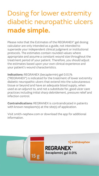 REGRANEX* Dosing Calculator Screenshot