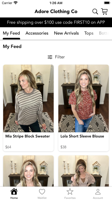 Adore Clothing Co Screenshot