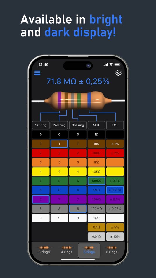 #3. Resistance Color Calculator (iOS) Podle: Fabian Schiller