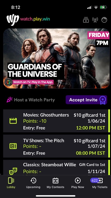 Watch Party - Watch.Play.Win! Screenshot