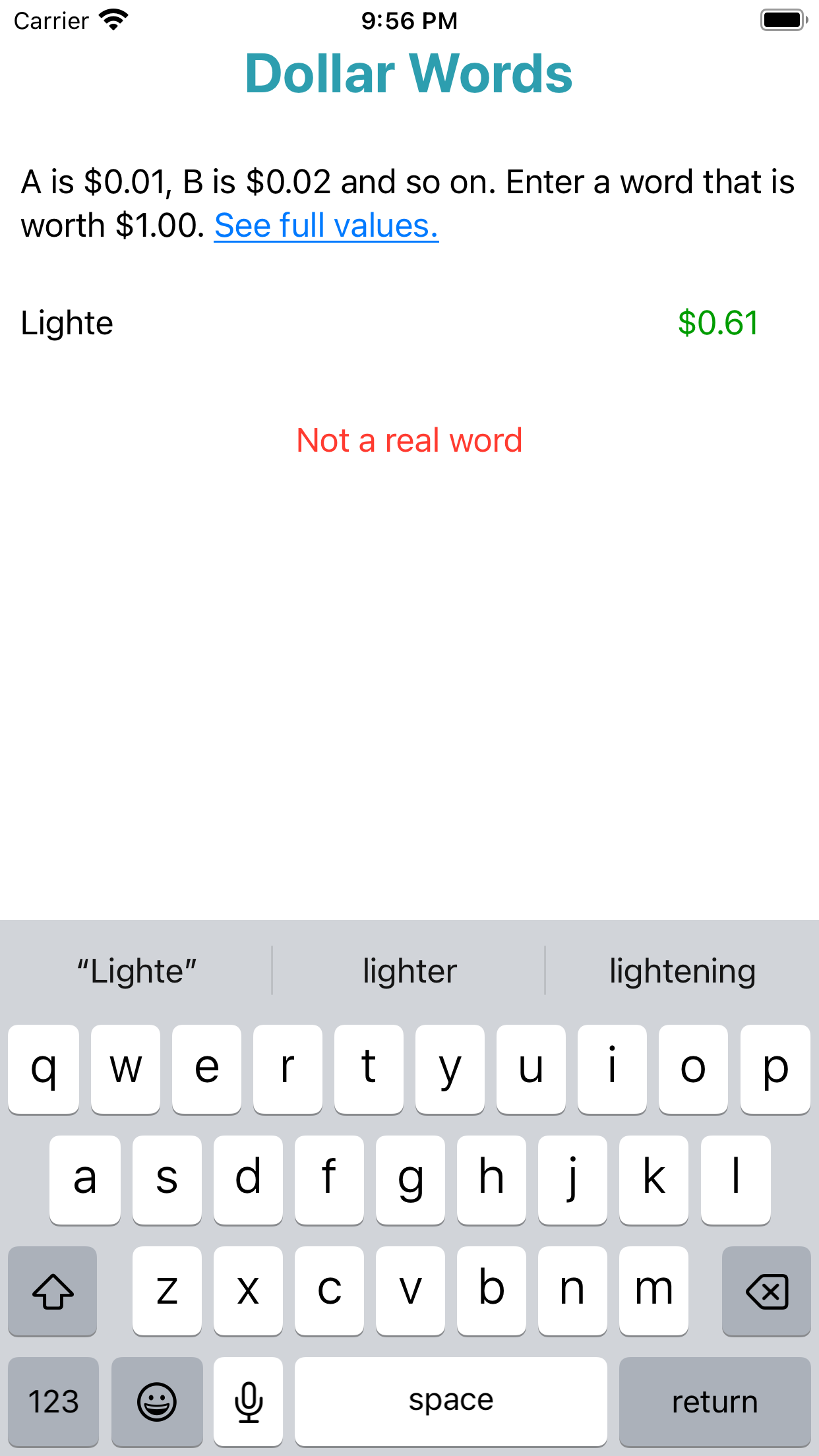 Dollar Words