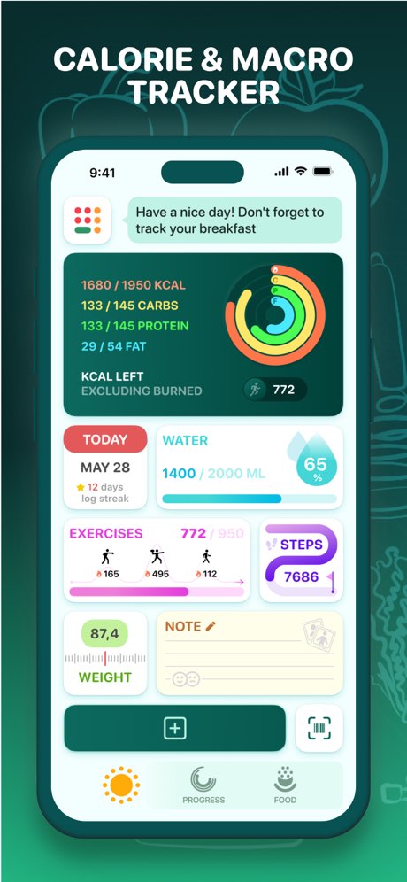 Kcalc: Calorie & Macro Tracker screenshot 1