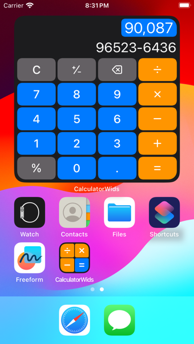 CalculatorWidgy - Widget Calc Screenshot