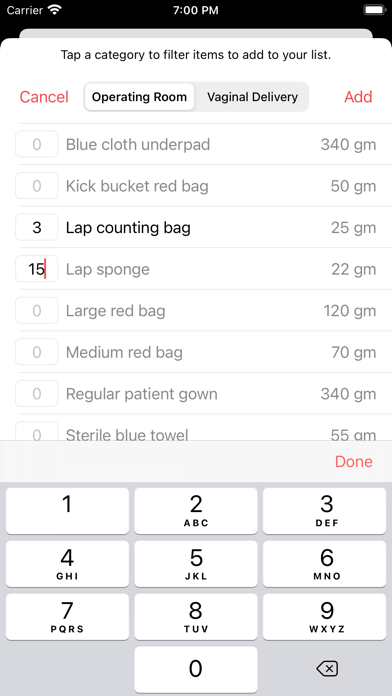 Measured Blood Loss Screenshot