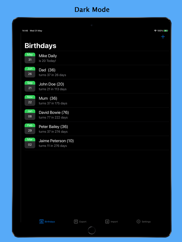 Birthday Reminder and Countdown