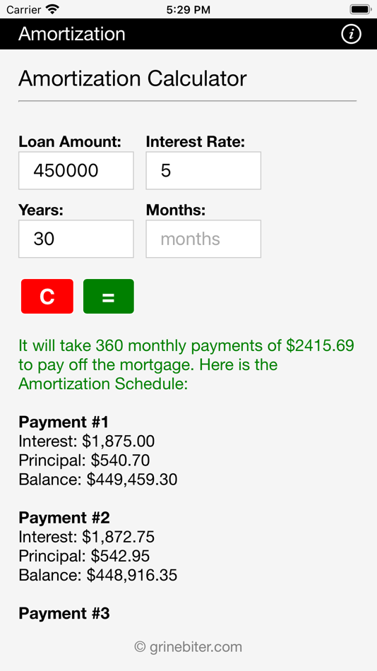 #2. Amortization Calculator (iOS) 由: H Valeur