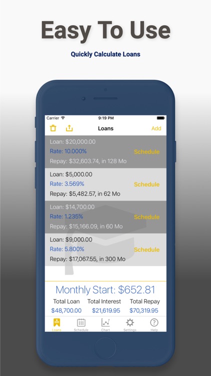 Student Debt & Loan Calculator