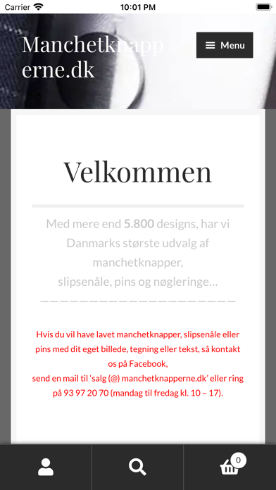 Manchetknapperne.dk Screenshot