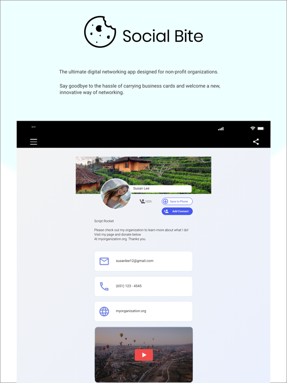 Connect with Social Bite iPad screenshot 1 - Social Networking app