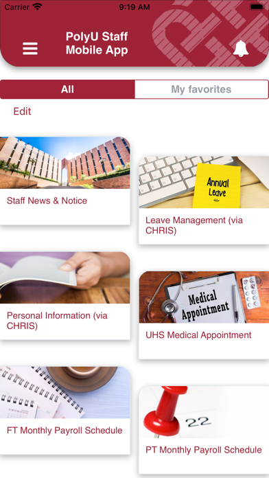 PolyU Staff Mobile App Screenshot