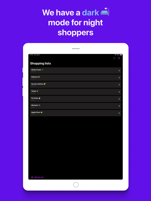 Shopping List for Whole Family iPad screenshot 6 - Productivity app