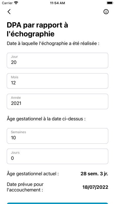 Screenshot #3 pour Calculateur Obstétrique