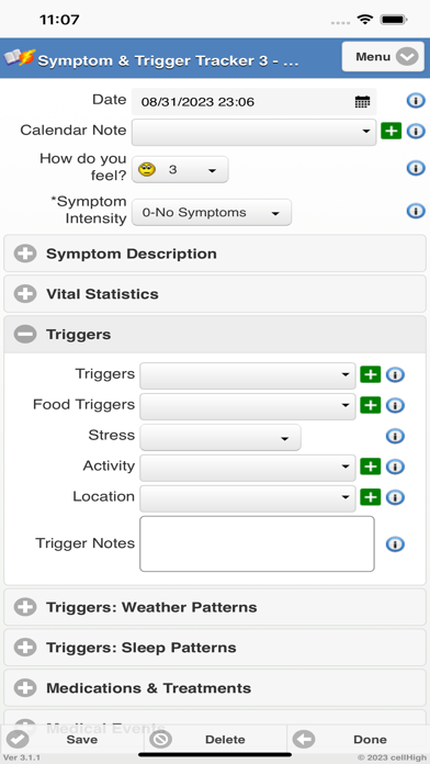 Symptom Trigger Tracker 3 Screenshot