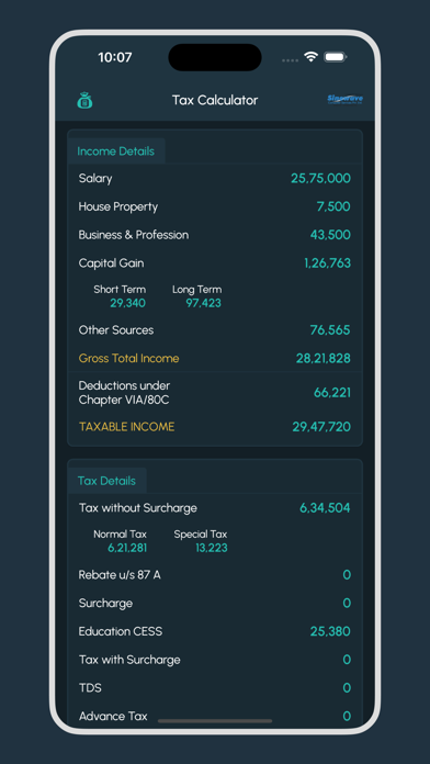 TaxWhiz: Income Tax Calculator Screenshot