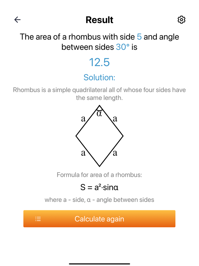 Area of a rhombus
