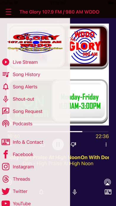 The Glory 107.9 FM / 980 AM Screenshot