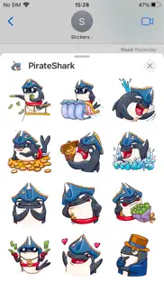 pirate shark fun emoji sticker iphone screenshot 1