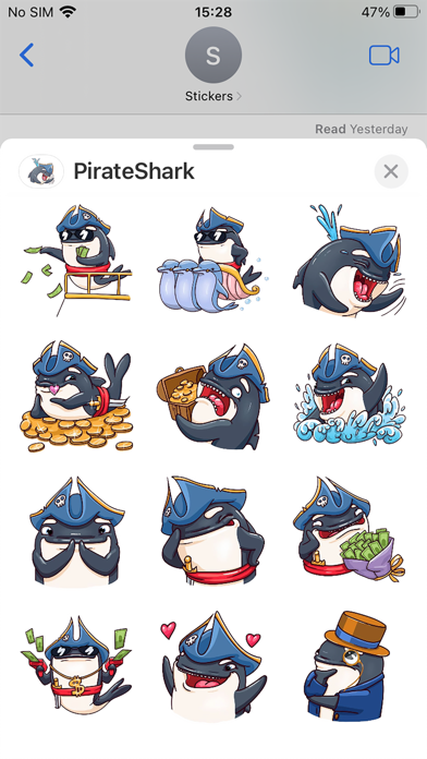 Screenshot #1 pour Pirate Shark Fun Emoji Sticker