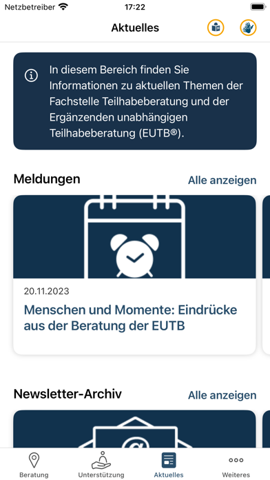 Teilhabeberatung Screenshot