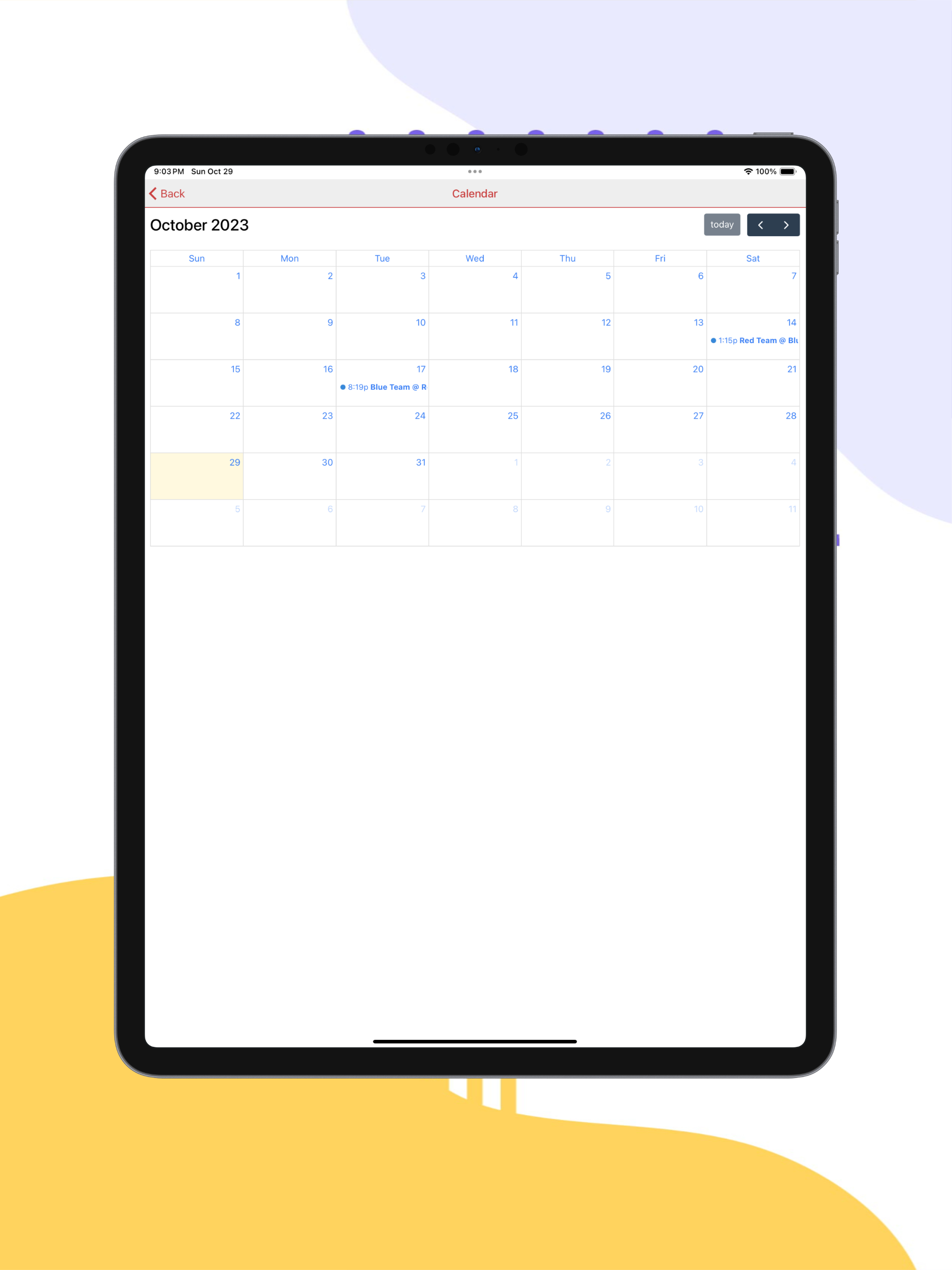 Scorebook for Sports Leagues