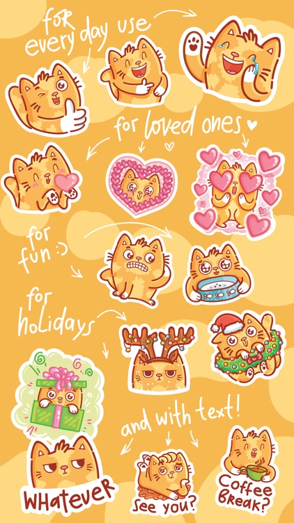 Cat stickers for iMessage!
