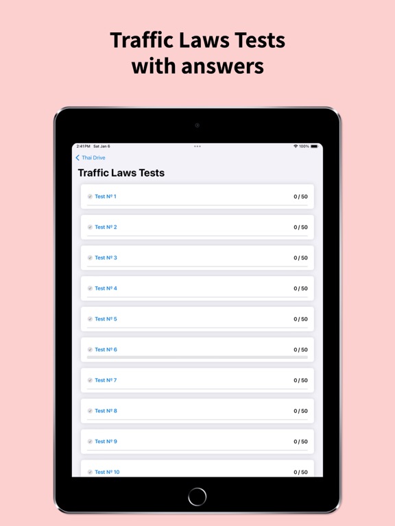 Thailand Driver License Tests iPad screenshot 4 - Education app