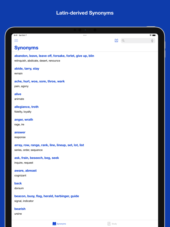 Screenshot #4 pour Latin-derived Synonyms