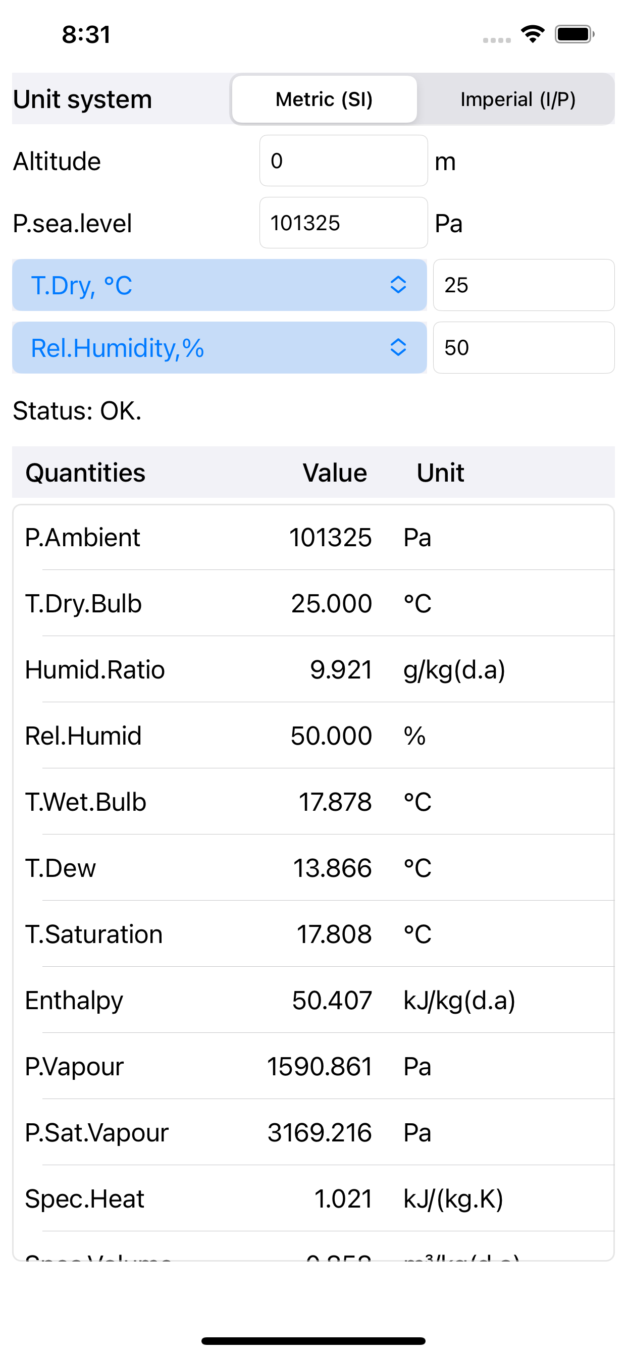 FlyCarpet Psychrometric Calc